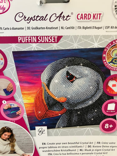 Crystal Art Card Kit - Puffin Sunset