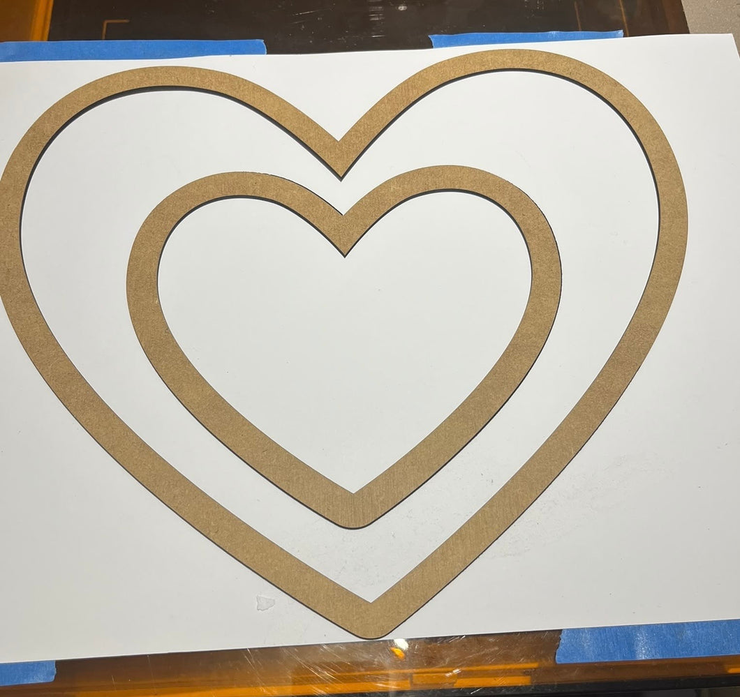 MDF double heart pack