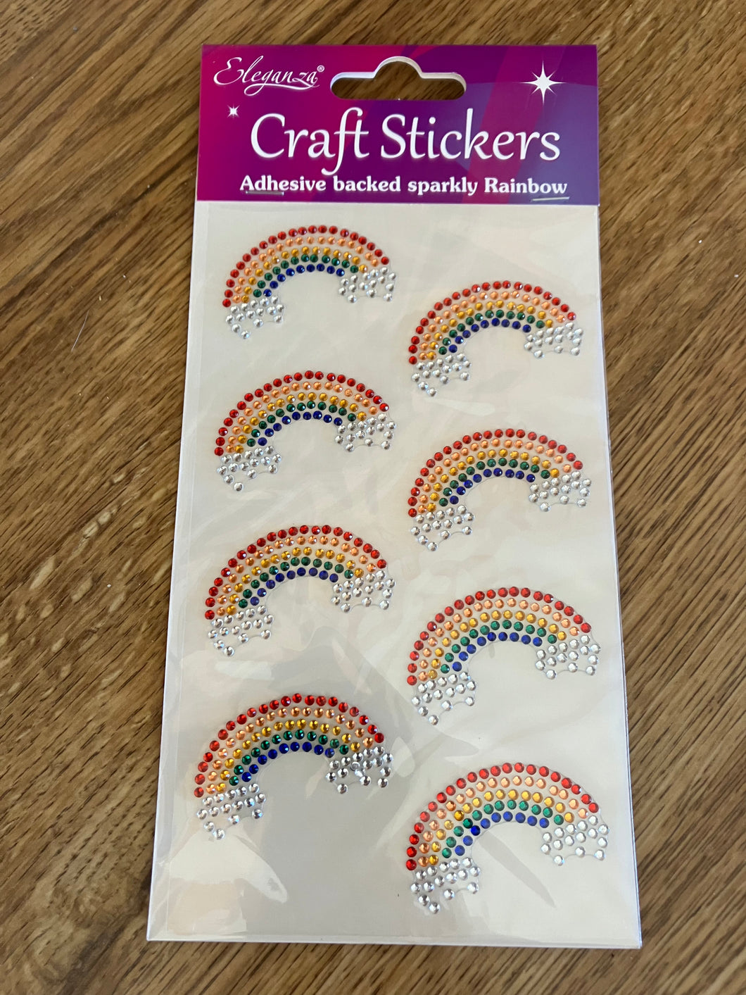 Rainbow sparkly stickers