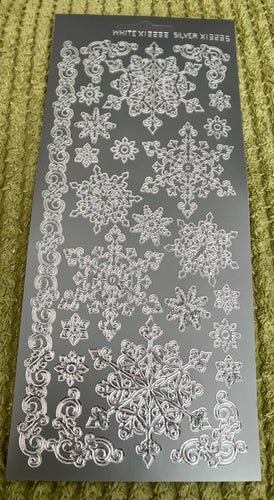 Small silver snowflake peel off sheet