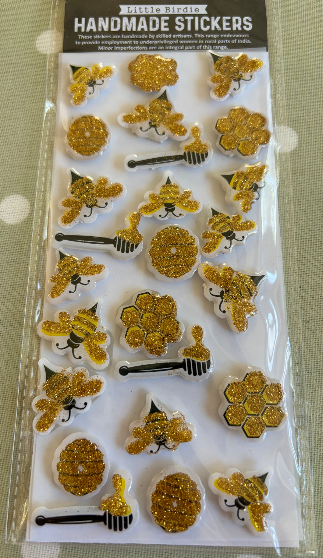 Little Birdie 3D stickers - Glitter Bees