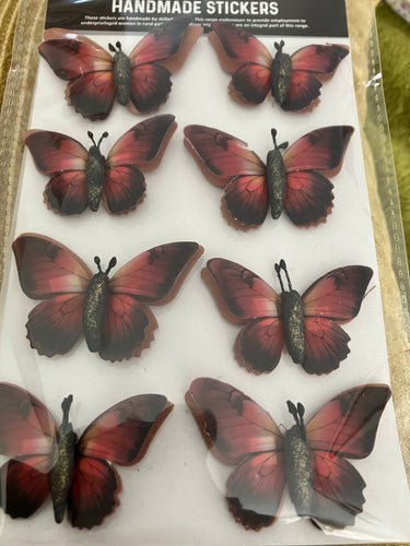 3D Rust butterfly embellishments