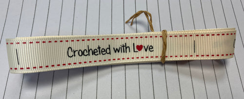 Crocheted with love ribbon - 1 metre