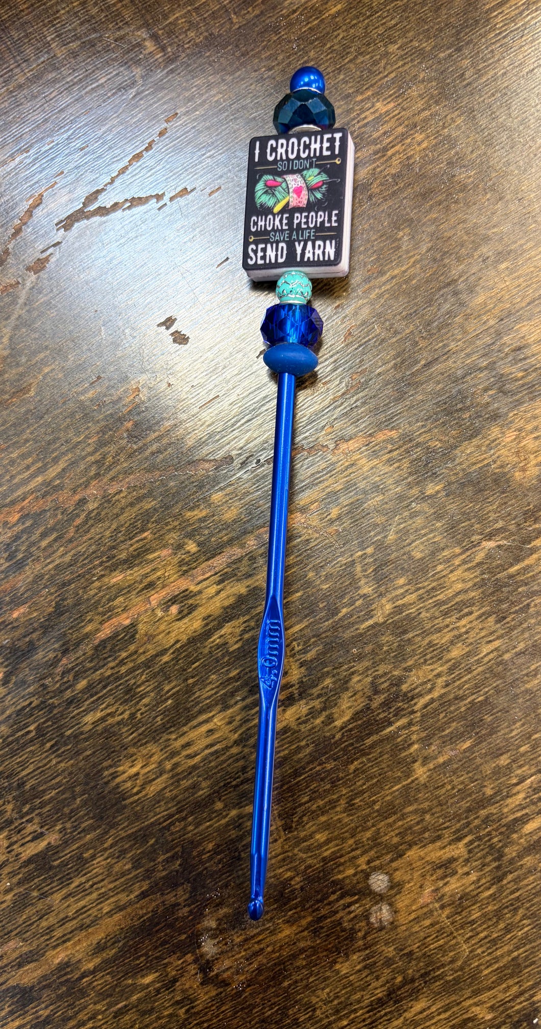 4mm crochet hook - dark blue book