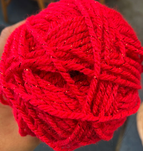 Cygnet DK Glitter Yarn - Red Berry