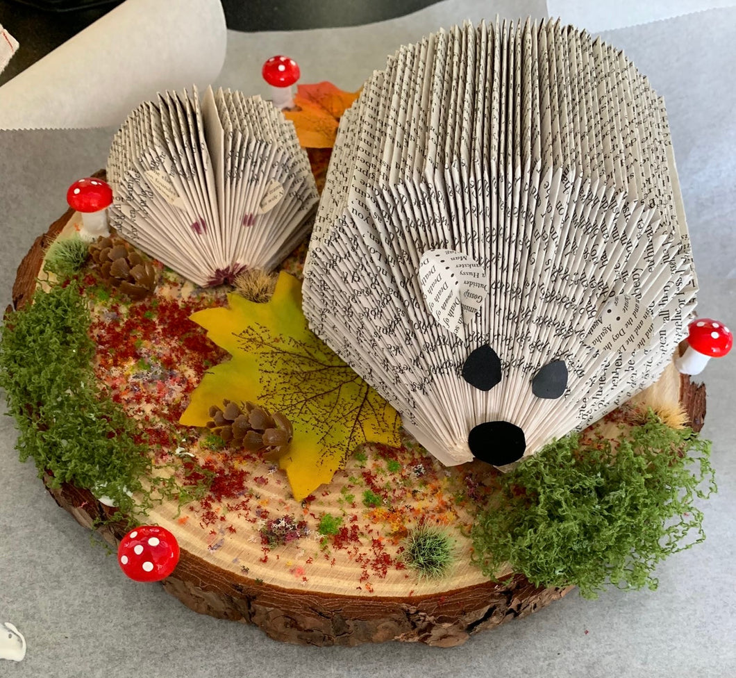 Hedgehog book folded centrepiece - Saturday 19th September 10.30am-12.30