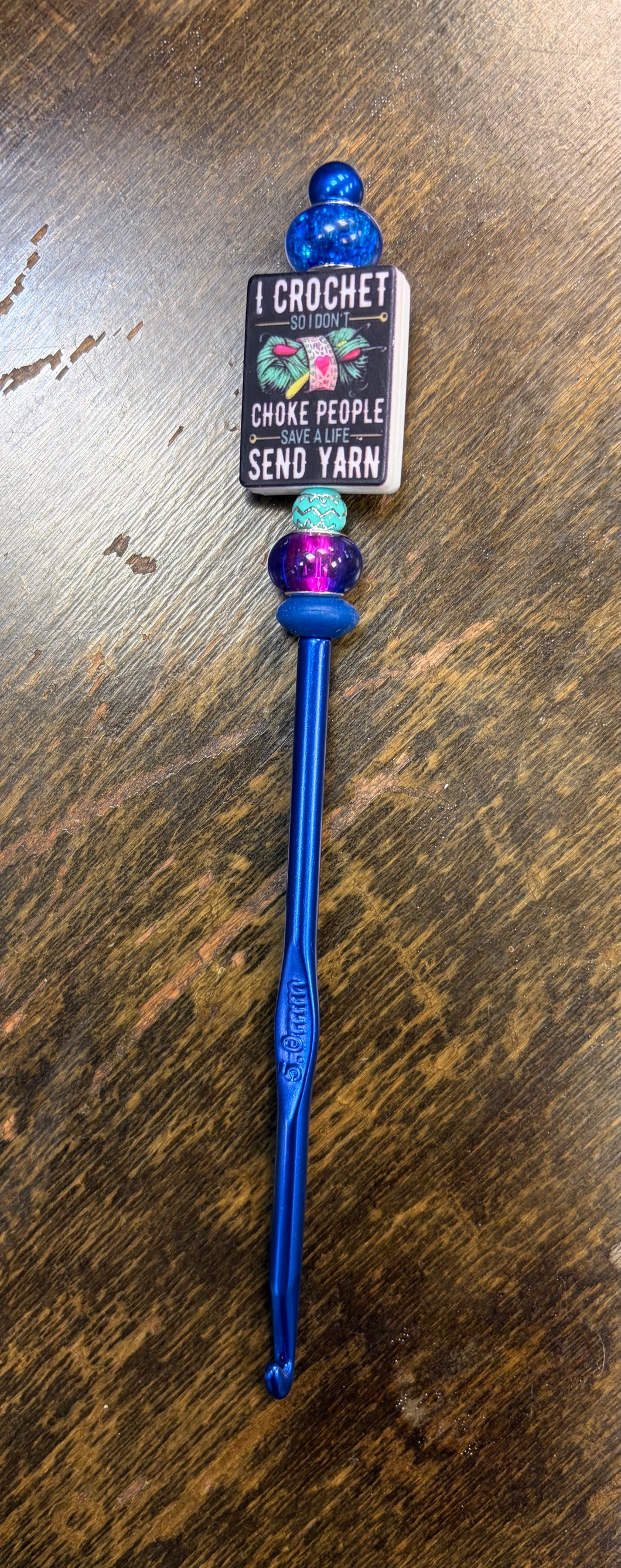 5mm crochet hook - dark blue book