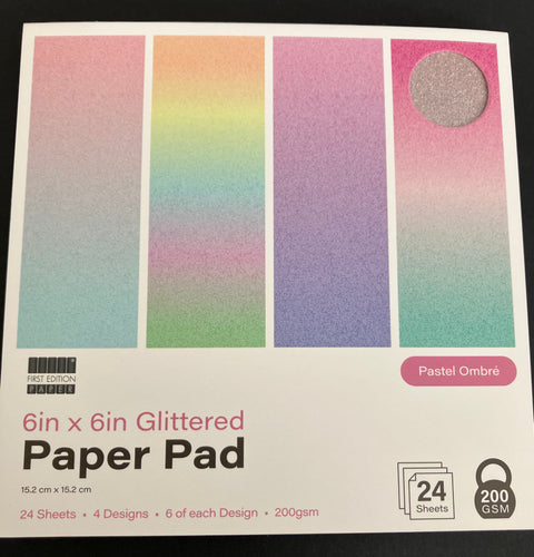 6x6 Glittered Paper Pad