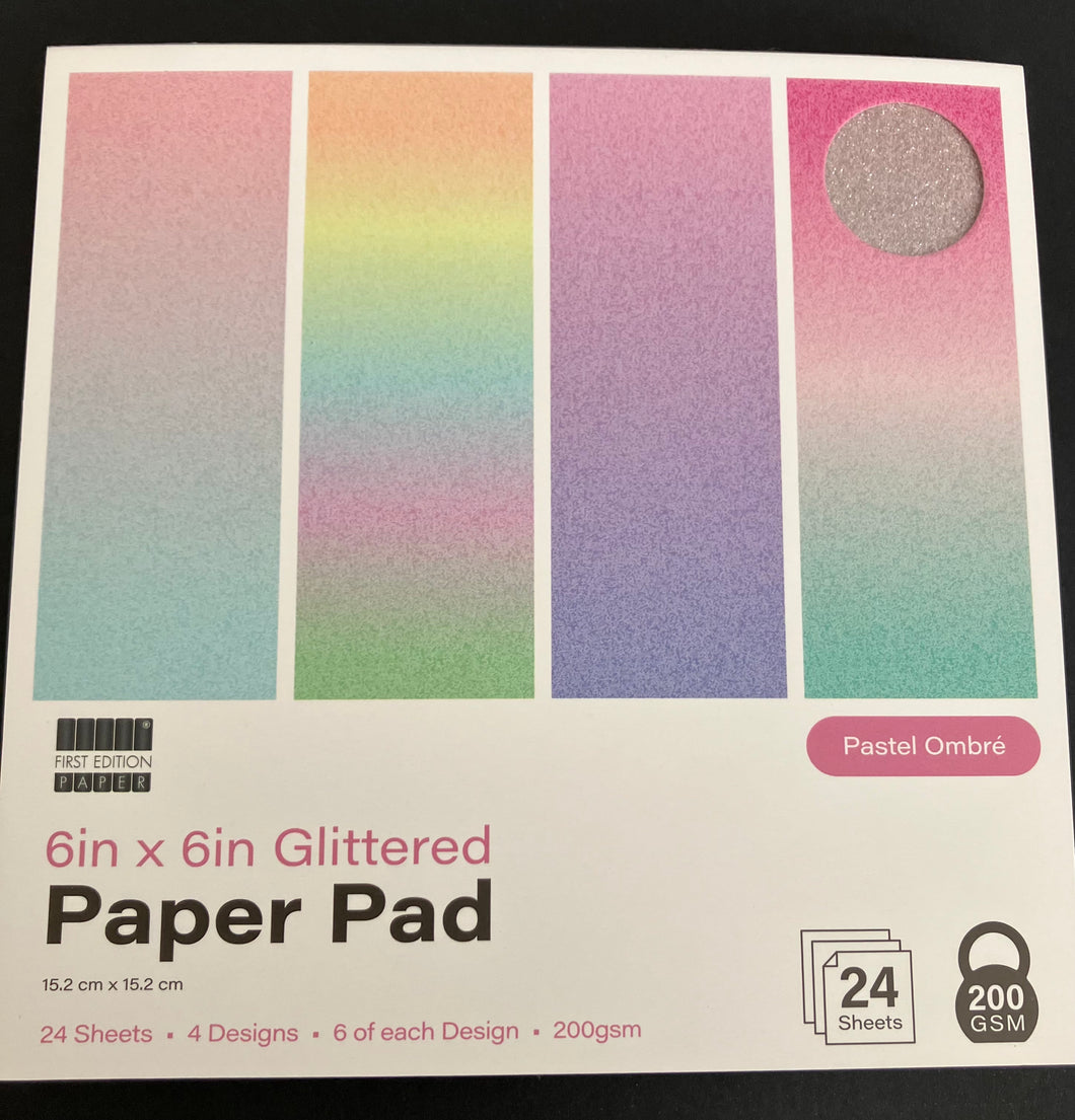 6x6 Glittered Paper Pad