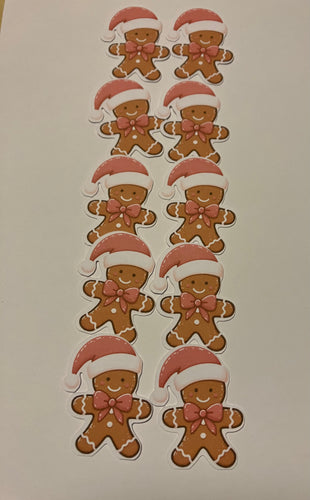 X10 gingerbread men die cut toppers