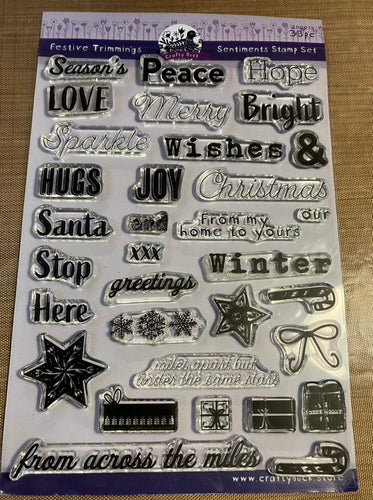 Festive Trimmings- A5 Sentiment Stamps