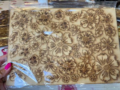 SALE MDF A4 board - mixed flowers