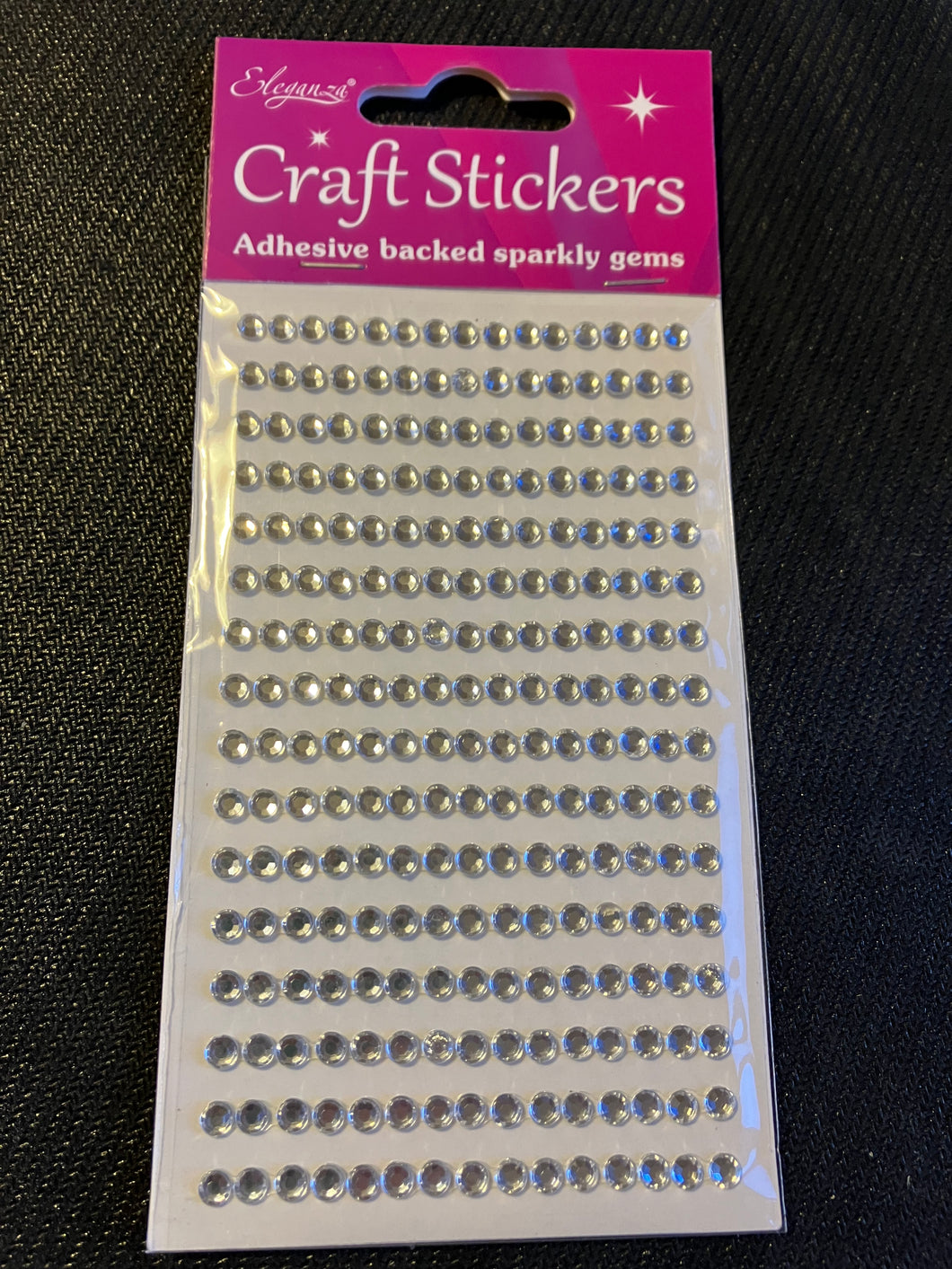 4mm self-adhesive gems - Clear/Silver