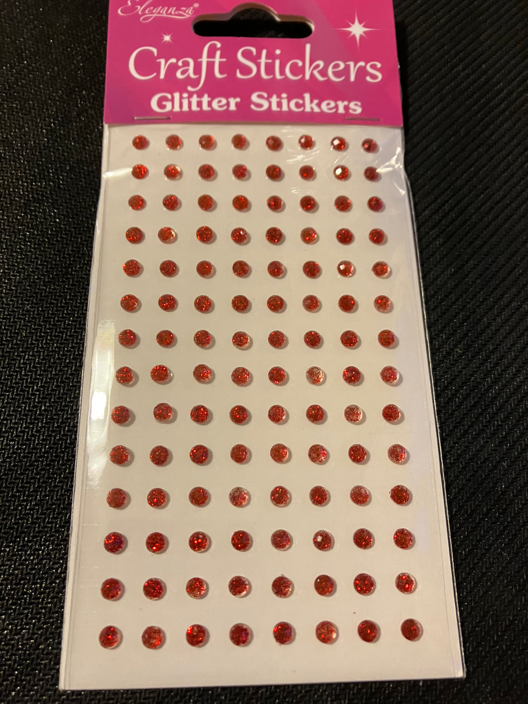 4mm Glitter Gems - Red