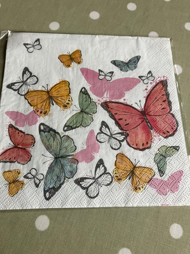 Colourful butterflies napkin - single