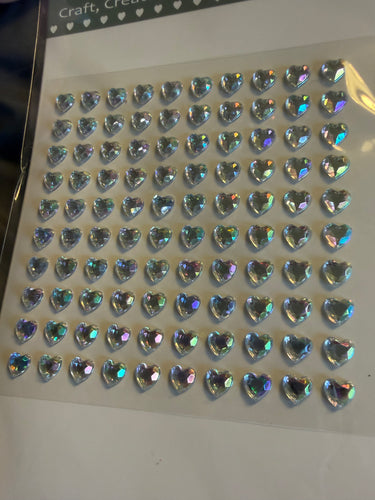 Iridescent heart gems
