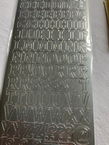 Upper case Alphabet peel off sheet