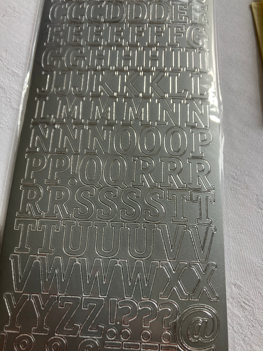 Upper case Alphabet peel off sheet