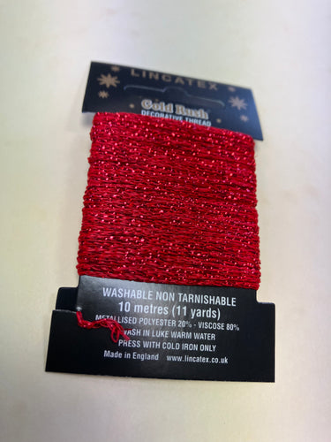 Red metallic thread