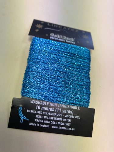 Turquoise metallic thread