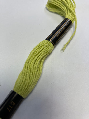 Pale green embroidery thread