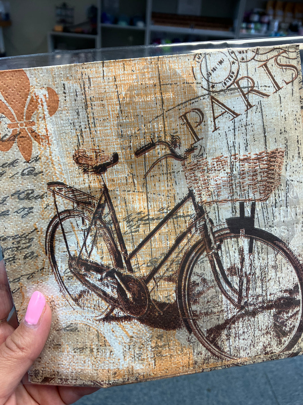 Single napkin - vintage bike