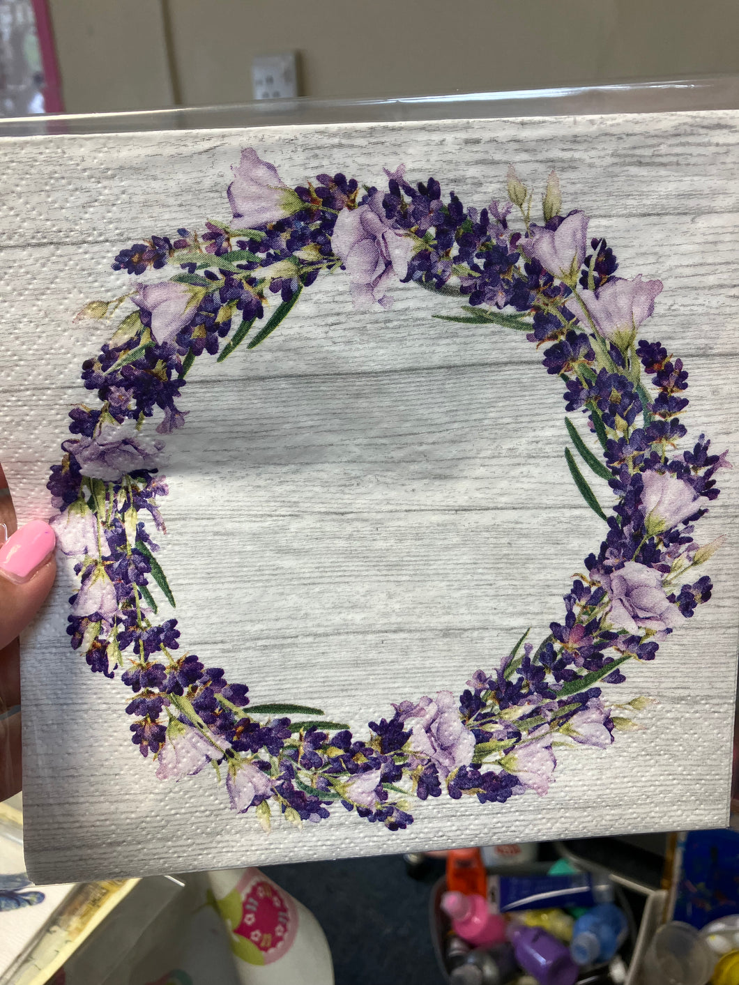 Single napkin - lavender wreath