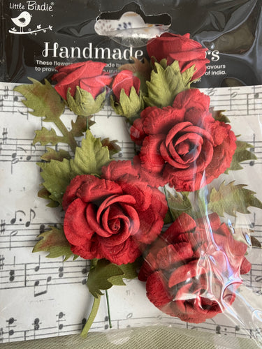 Red paper roses