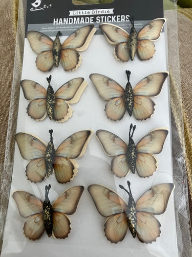 3D cream butterfly embellishments