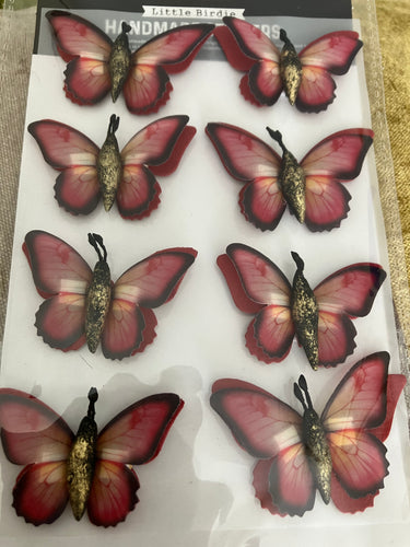 3D Red butterfly embellishments