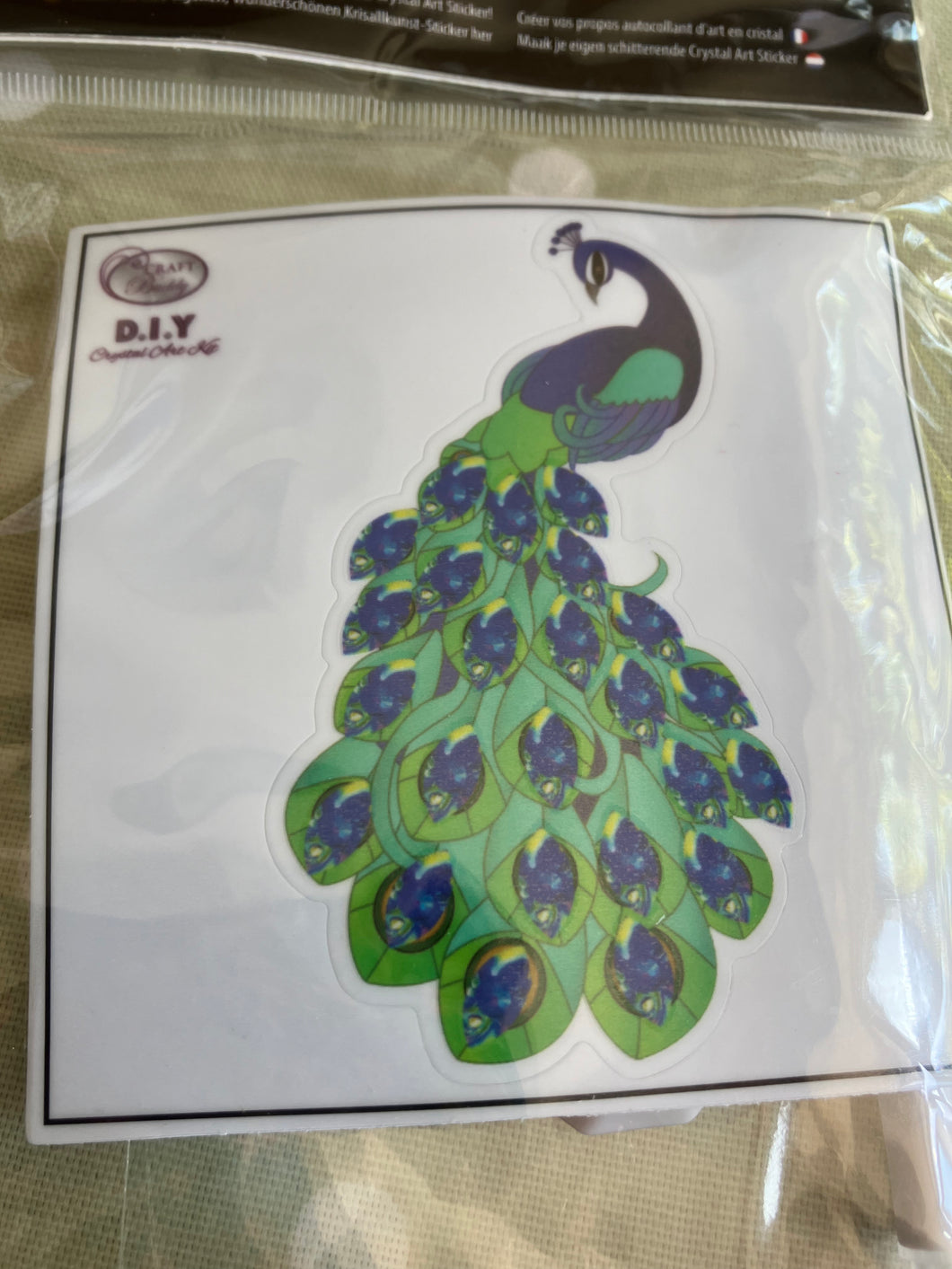 Peacock crystal art sticker kit