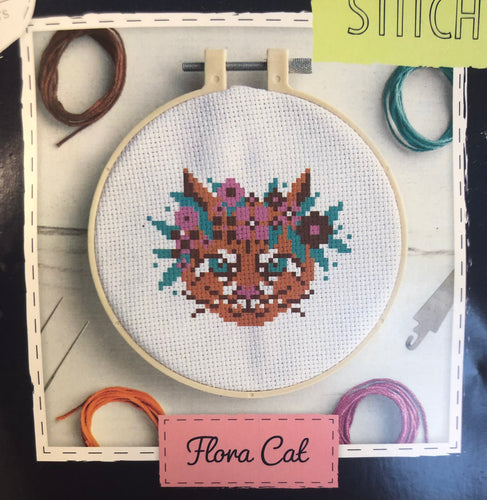 Cross Stitch Kit - Flora Cat